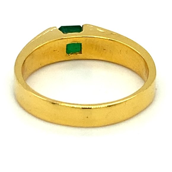 Columbian Emerald .55ct Solid 18K Yellow Gold Ring - Picture 5 of 7